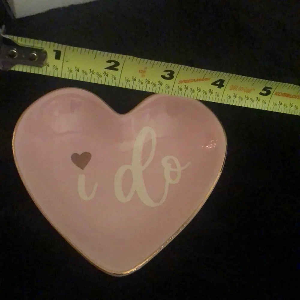 I Do‎  Ceramic Jewelry Ring trinket heart dish